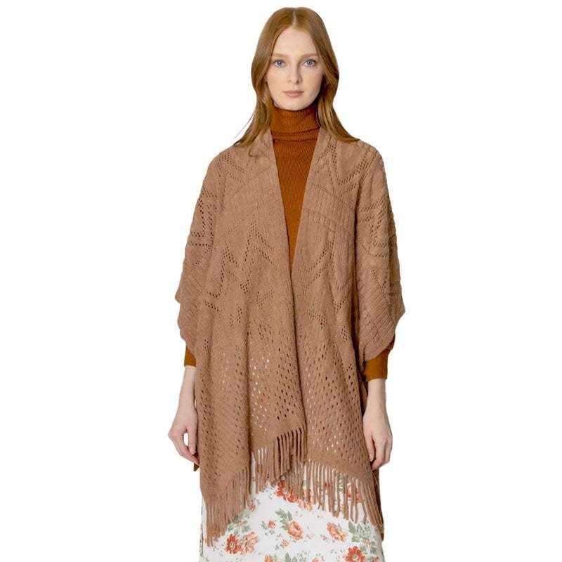 Cut Out Detailed Ruana - Madeline Love - Flyclothing LLC