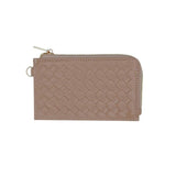 Faux Leather Basket Weave Flat Card Holder Wallet with Wristlet - Madeline Love - Flyclothing LLC