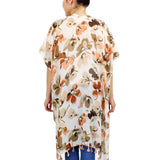 Fashionable Flower Printed Cover Up Kimono Poncho - Madeline Love - Flyclothing LLC