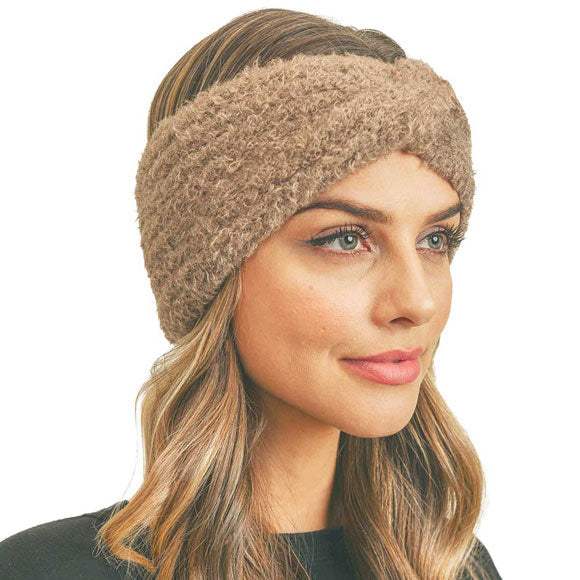 Fuzzy Twisted Headband Earwarmer Earmuff - Madeline Love - Flyclothing LLC