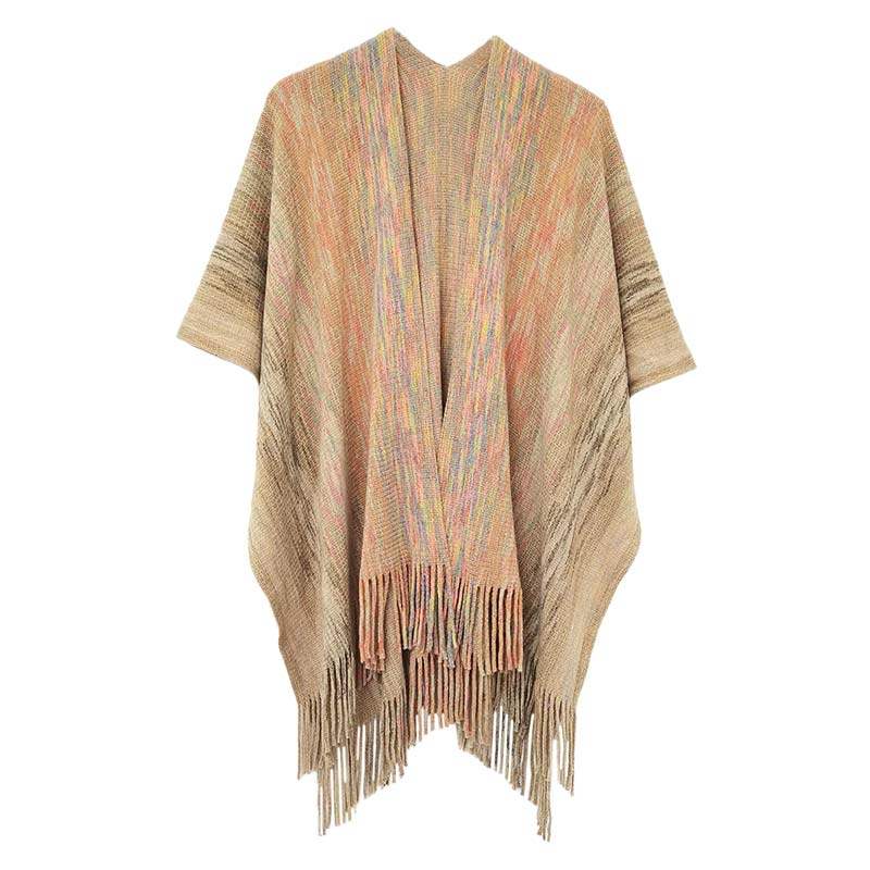 Multi Colored Metallic Knit Ruana - Madeline Love - Flyclothing LLC