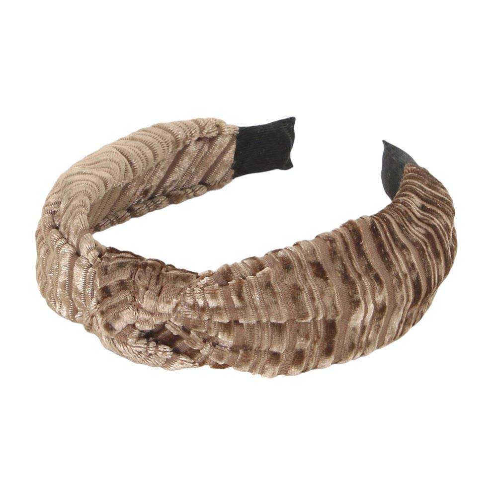 Striped Velvet Knot Burnout Headband - Madeline Love - Flyclothing LLC