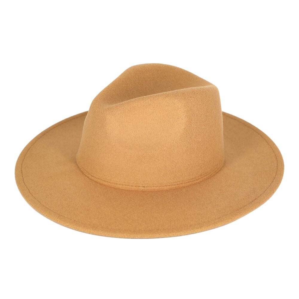 Solid Color Classic Wide Brim Fedora Hat - Madeline Love - Flyclothing LLC