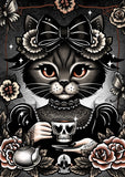 Black Market Art Company Tea With Miss Kitty Print