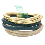 6pcs Faux Leather Tube Bangle Bracelets - Madeline Love - Flyclothing LLC