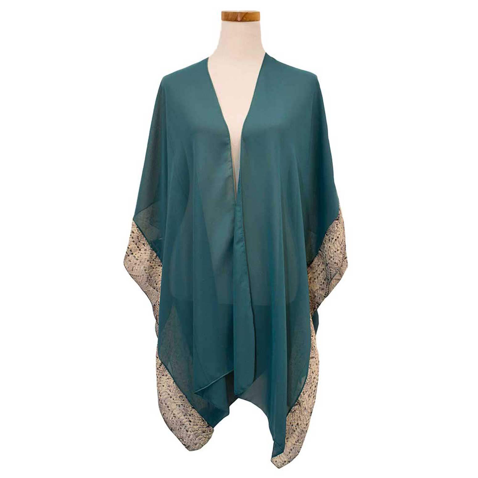 Animal Border Chiffon Kimono Poncho - Madeline Love - Flyclothing LLC