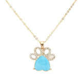 Glittered Heart Pointed Paw Pendant Necklace - Madeline Love - Flyclothing LLC