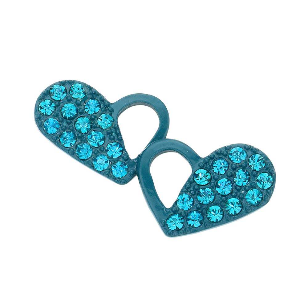 Pave Heart Stud Earrings - Madeline Love - Flyclothing LLC