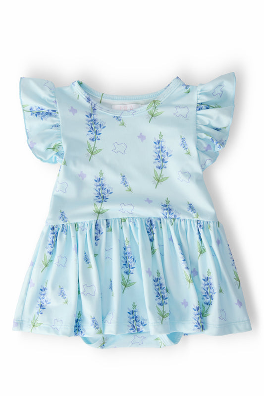 Texas Bluebonnets S/S Flutter Twirl Bodysuit