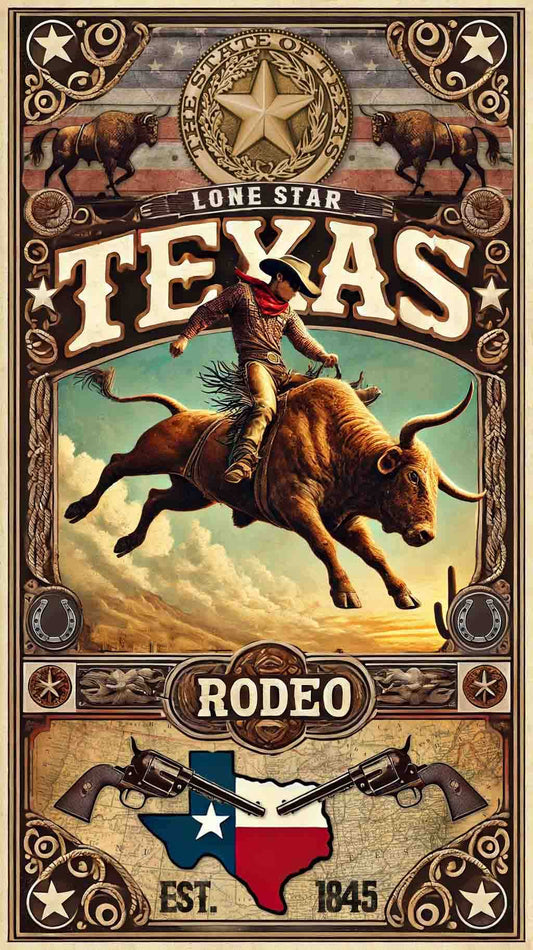 Black Market Art Company Texas Rodeo Poster & Art Print / Wall Art / Western Decor Print - Black Market Art Company - Flyclothing LLC