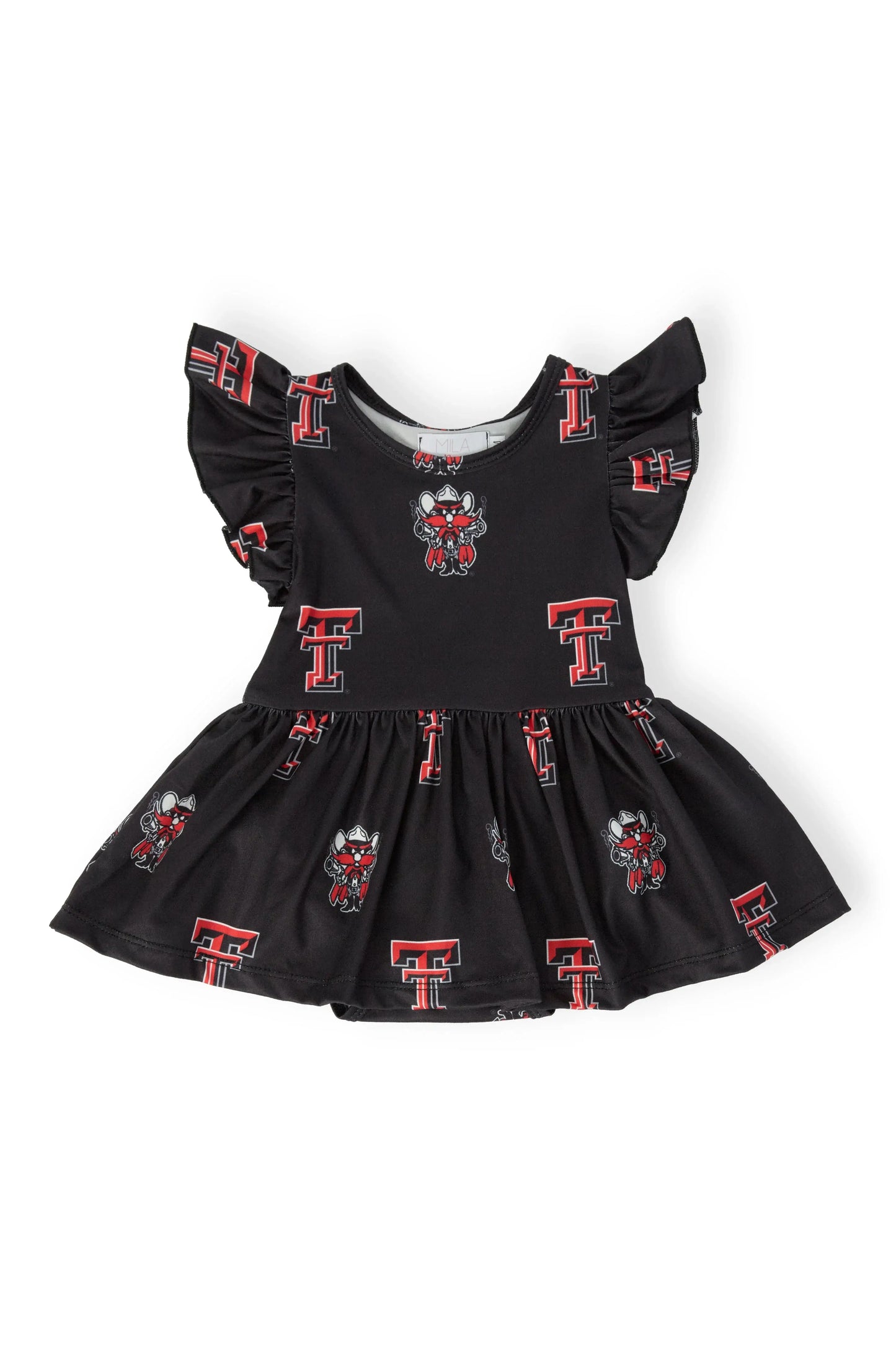 Texas Tech Black Raider Red Flutter Twirl Bodysuit - Mila & Rose ® - Flyclothing LLC