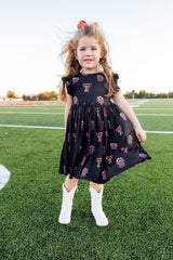 Texas Tech Black Raider Red Flutter Twirl Dress