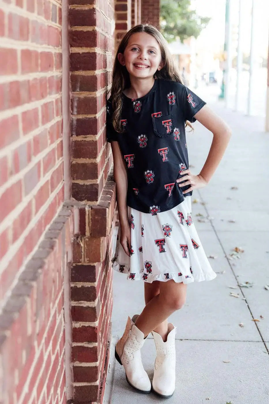 Texas Tech Black Raider Red Ruffle Pocket Tee - Mila & Rose ® - Flyclothing LLC