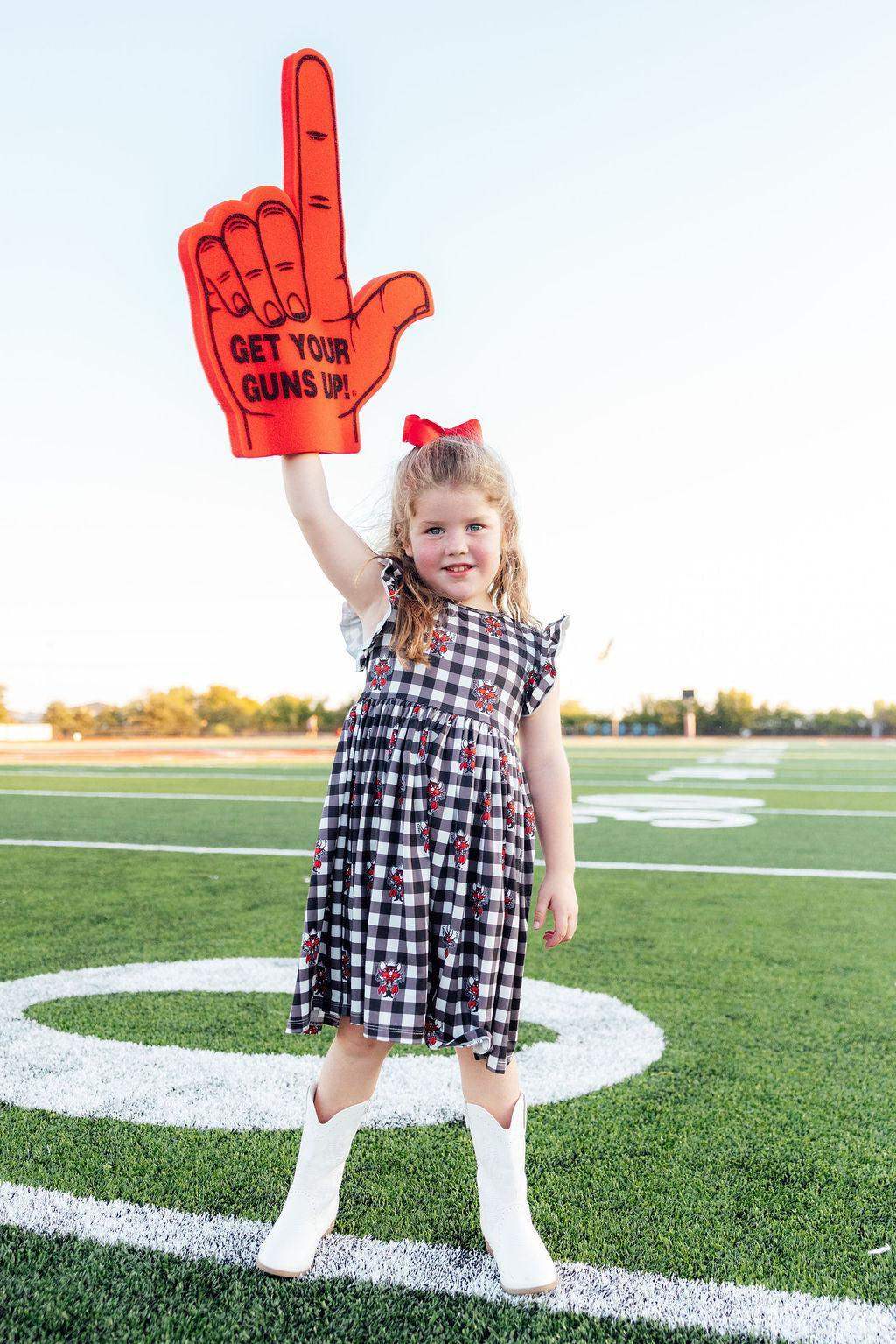 Texas Tech Plaid Raider Red Flutter Twirl Dress - Mila & Rose ® - Flyclothing LLC