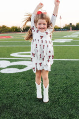 Texas Tech White Raider Red 3/4 Sleeve Pocket Twirl Dress - Mila & Rose ® - Flyclothing LLC