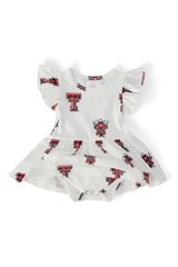 Texas Tech White Raider Red Flutter Twirl Bodysuit - Mila & Rose ® - Flyclothing LLC