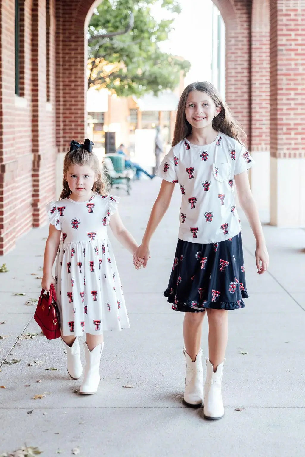Texas Tech White Raider Red Ruffle Pocket Tee - Mila & Rose ® - Flyclothing LLC