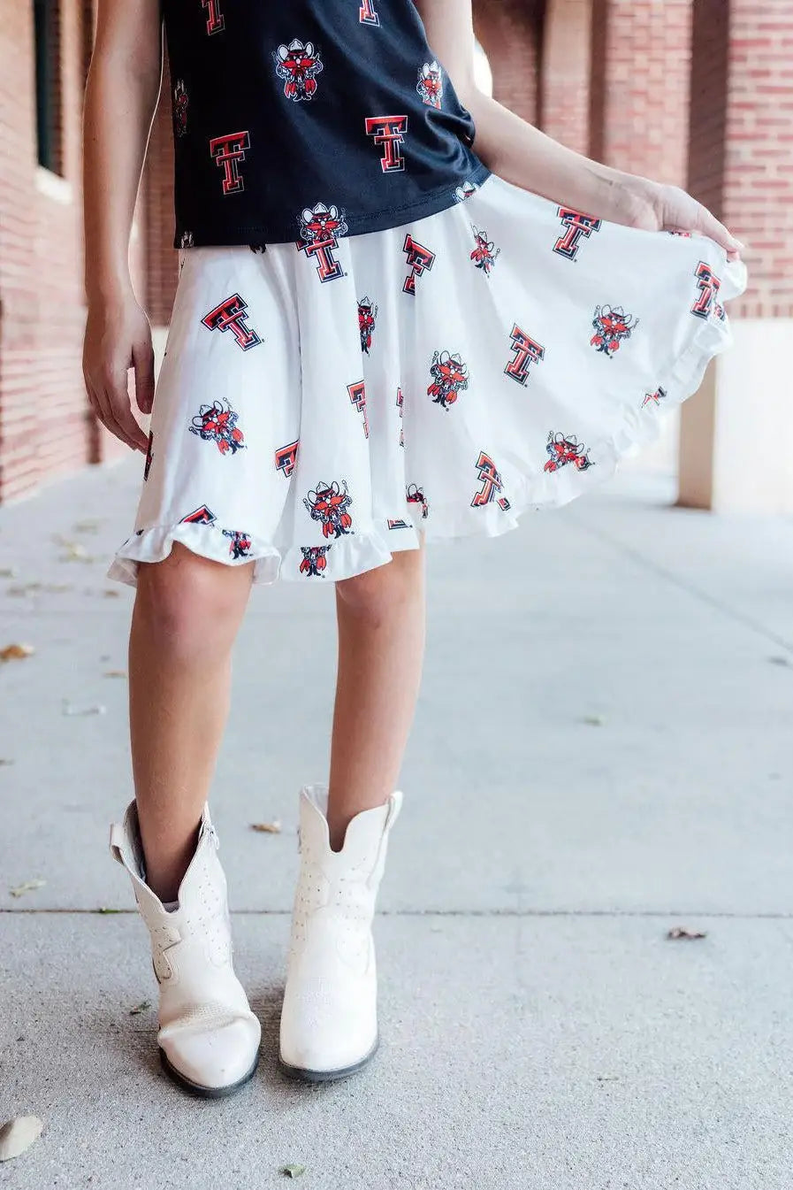 Texas Tech White Raider Red Twirl Skort - Mila & Rose ® - Flyclothing LLC