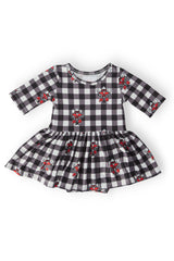 Texas Tech Plaid Raider Red 3/4 Sleeve Twirl Bodysuit - Mila & Rose ® - Flyclothing LLC
