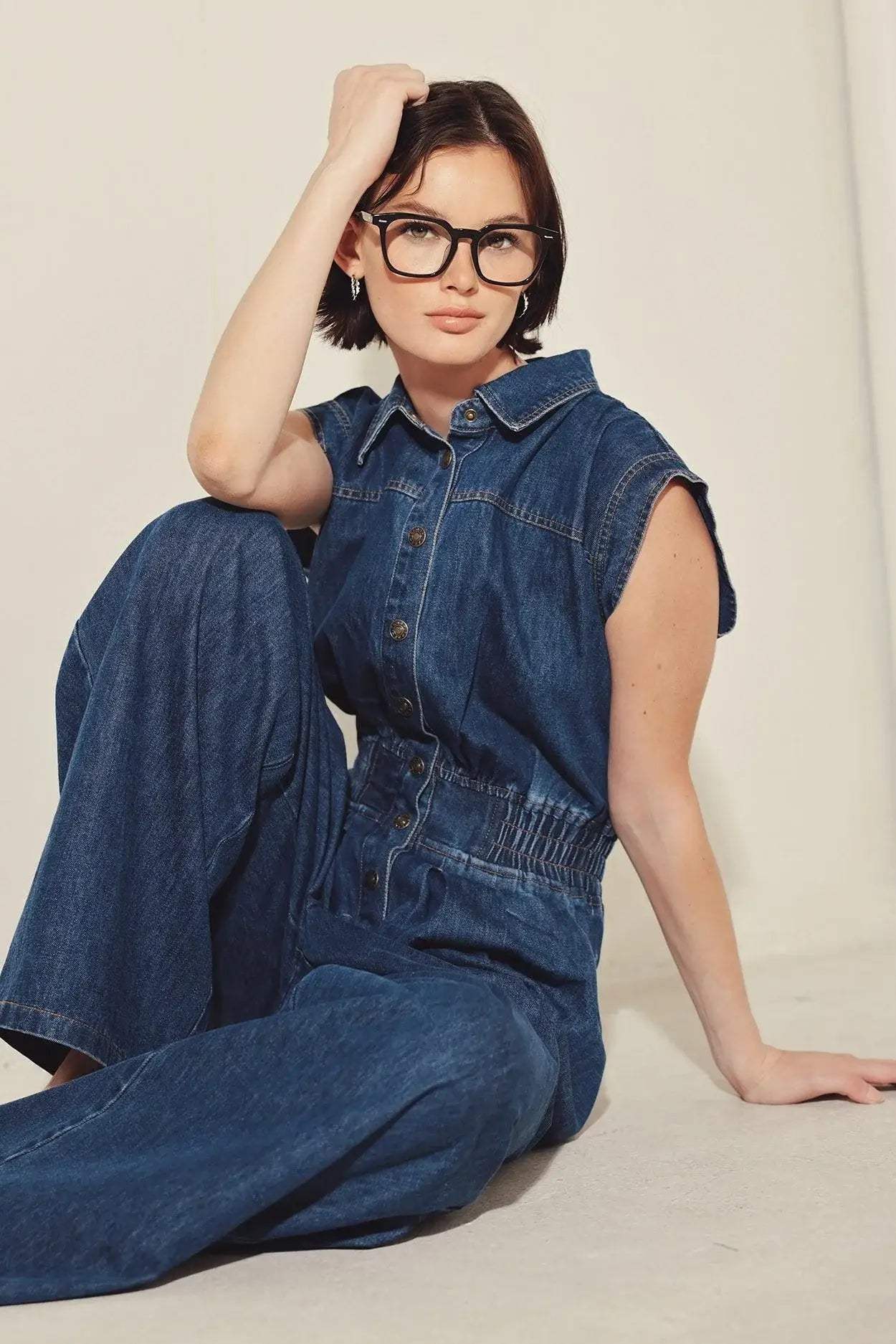 POWER PLAY DENIM JUMPSUIT - Flying Tomato - Flyclothing LLC