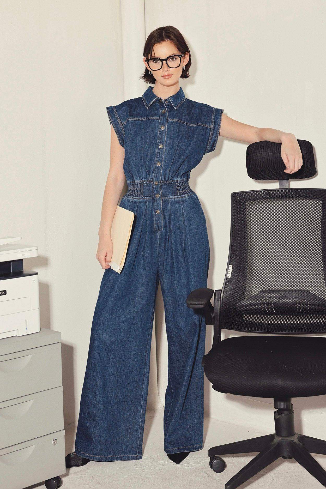 POWER PLAY DENIM JUMPSUIT - Flying Tomato - Flyclothing LLC