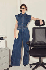 POWER PLAY DENIM JUMPSUIT - Flying Tomato - Flyclothing LLC