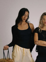 RIBBED KNIT TANK TOP IN BLACK