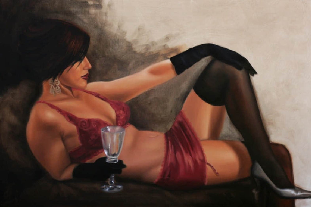 Black Market Art Company The Empty Wine Glass Print
