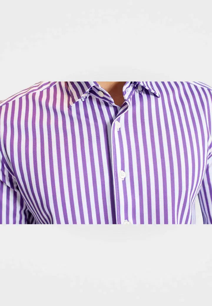 The Go Big Stripe Long Sleeve Tech Shirt - Grape - Buki - Flyclothing LLC