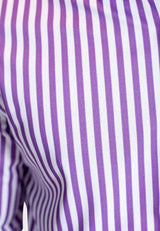 The Go Big Stripe Long Sleeve Tech Shirt - Grape - Buki - Flyclothing LLC