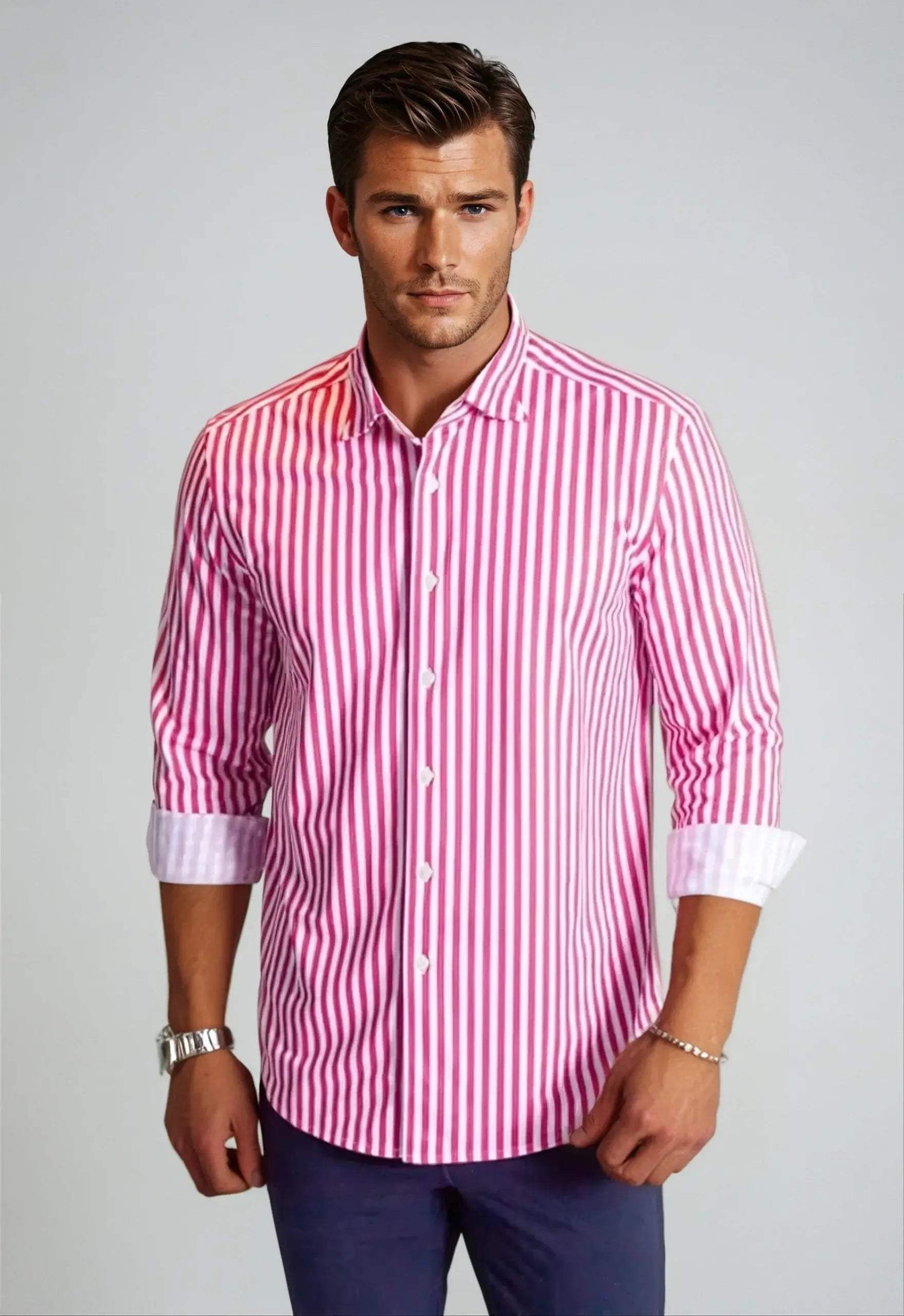 The Go Big Stripe Long Sleeve Tech Shirt - Sunset Stripe - Buki - Flyclothing LLC