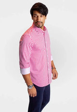The Go Big Stripe Long Sleeve Tech Shirt - Sunset Stripe - Buki - Flyclothing LLC