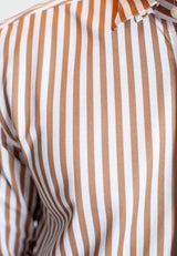 The Go Big Stripe Long Sleeve Tech Shirt - Espresso - Buki - Flyclothing LLC