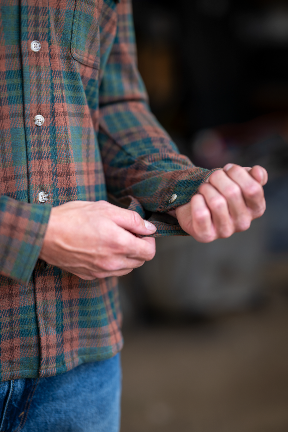 The Afterburn | Rust & Forest Heritage Plaid Chinchilla Soft™ Long Sleeve Stretch Button Up Shirt | Pre-Order | Ships early October 2026 - Shinesty - Flyclothing LLC