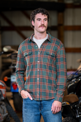 The Afterburn | Rust & Forest Heritage Plaid Chinchilla Soft™ Long Sleeve Stretch Button Up Shirt | Pre-Order | Ships early October 2026 - Shinesty - Flyclothing LLC