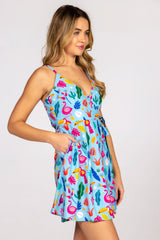 The Birds Of Paradise | Tropical Bird Strappy Dress - Shinesty