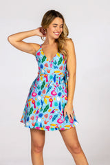 The Birds Of Paradise | Tropical Bird Strappy Dress - Shinesty
