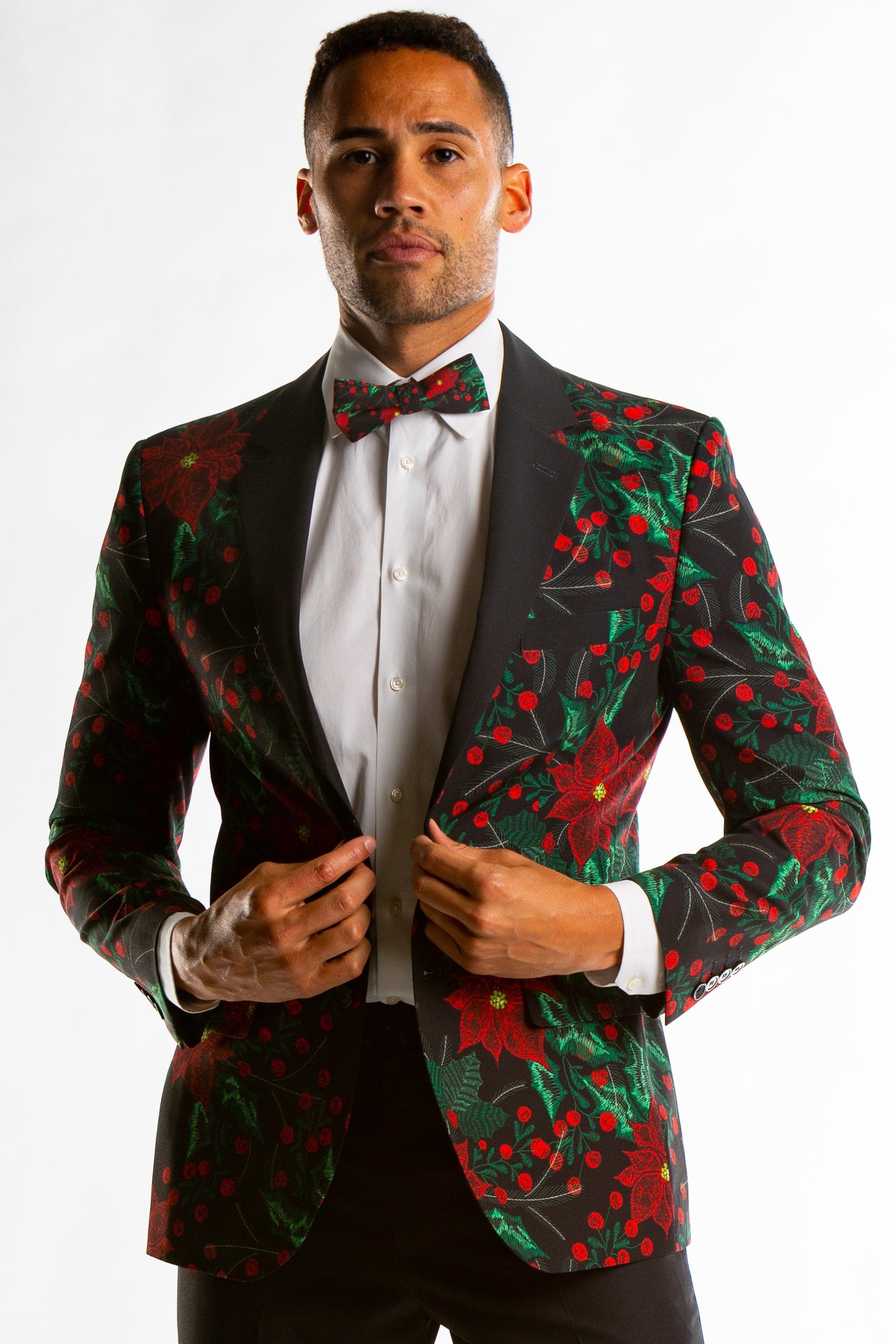 The Centerpiece | Poinsettia Ugly Christmas Suit - Shinesty