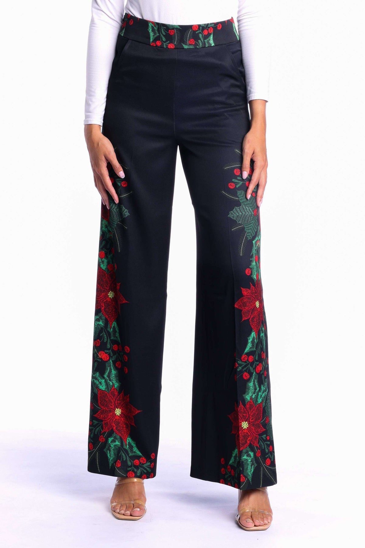 The Centerpiece | Poinsettia Women's Christmas Suit Pant - Shinesty - Flyclothing LLC