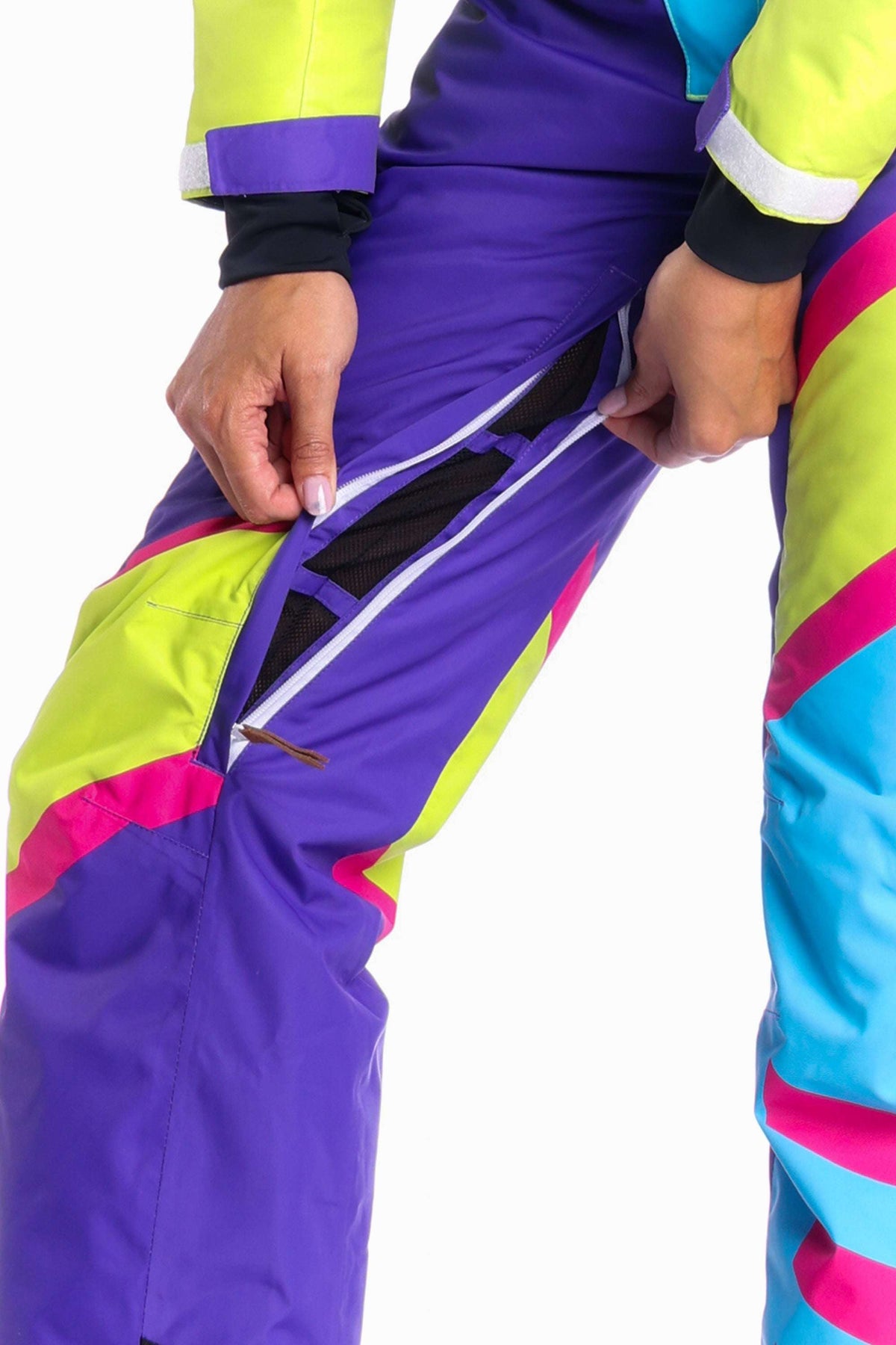 The Chute Your Shot | Neon Purple Retro Women's One Piece Ski Suit - Shinesty - Flyclothing LLC
