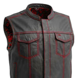 The Club Cut Men's Motorcycle Leather Vest, Multiple Color Options - First Manufacturing Company - Flyclothing LLC