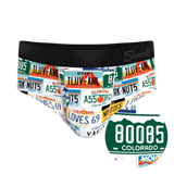 The DMV Catastrophe | License Plates Ball Hammock® Pouch Underwear Briefs - Shinesty - Flyclothing LLC