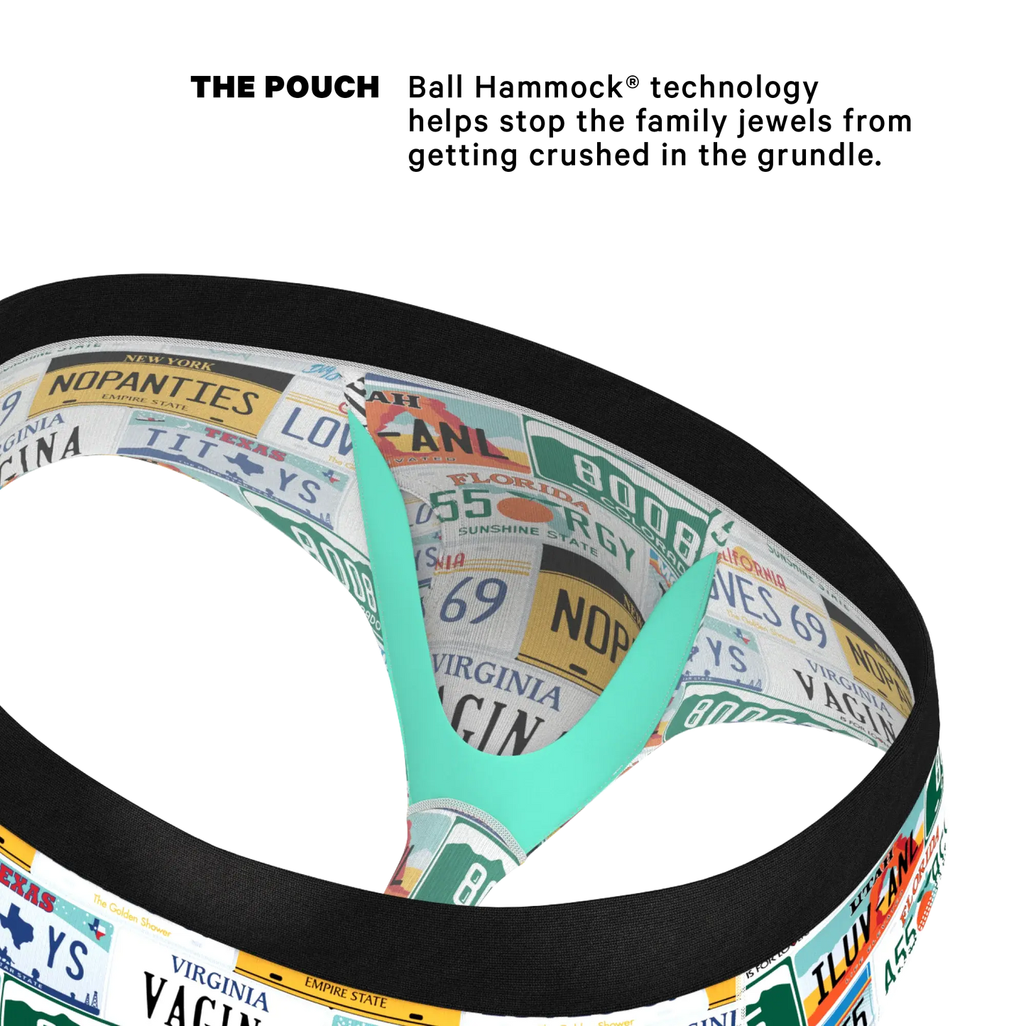The DMV Catastrophe | License Plates Ball Hammock® Pouch Underwear Briefs - Shinesty - Flyclothing LLC
