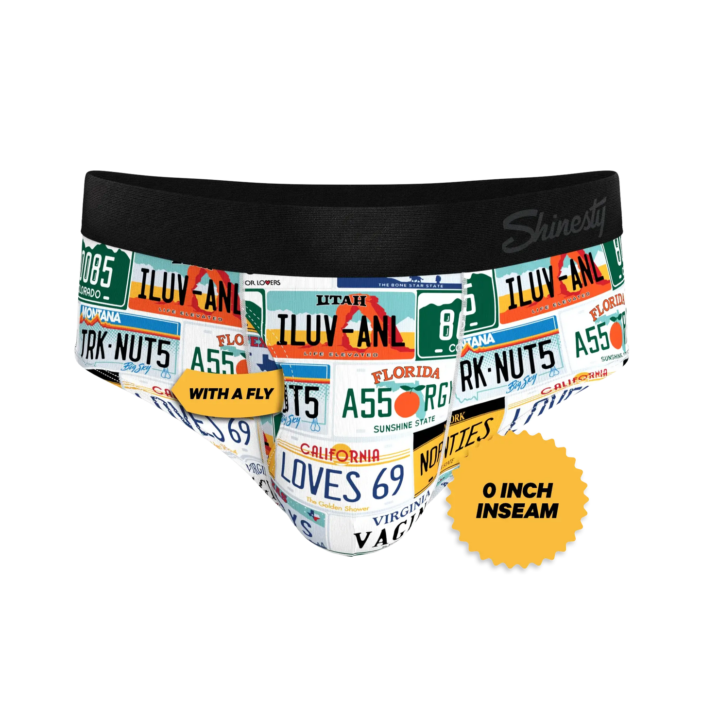 The DMV Catastrophe | License Plates Ball Hammock® Pouch Underwear Briefs - Shinesty - Flyclothing LLC