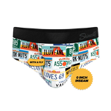 The DMV Catastrophe | License Plates Ball Hammock® Pouch Underwear Briefs - Shinesty - Flyclothing LLC