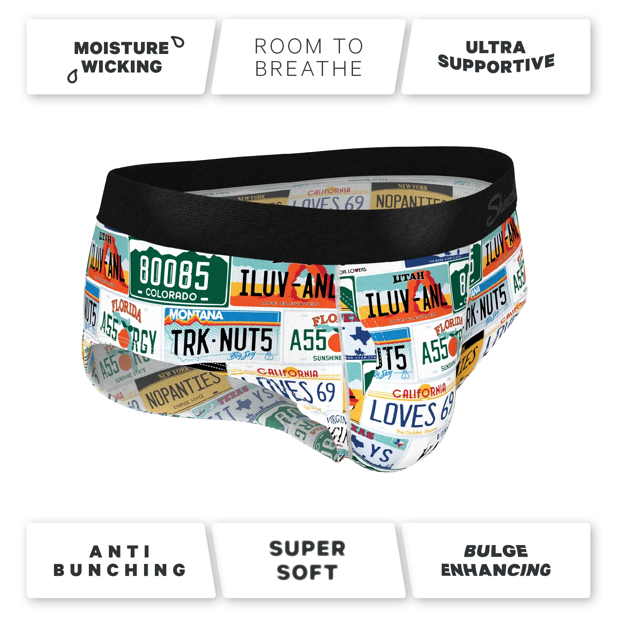 The DMV Catastrophe | License Plates Ball Hammock® Pouch Underwear Briefs - Shinesty - Flyclothing LLC