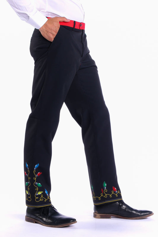 The Duke of December | Christmas Lights Ugly Christmas Suit Pants - Shinesty