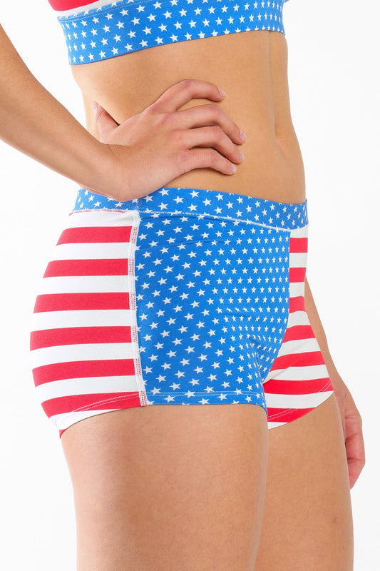 The Ellis Island | USA Flag Modal Boyshort Underwear - Shinesty