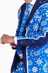 The Ice Never Melts | Blue Snowflake Christmas Suit - Shinesty