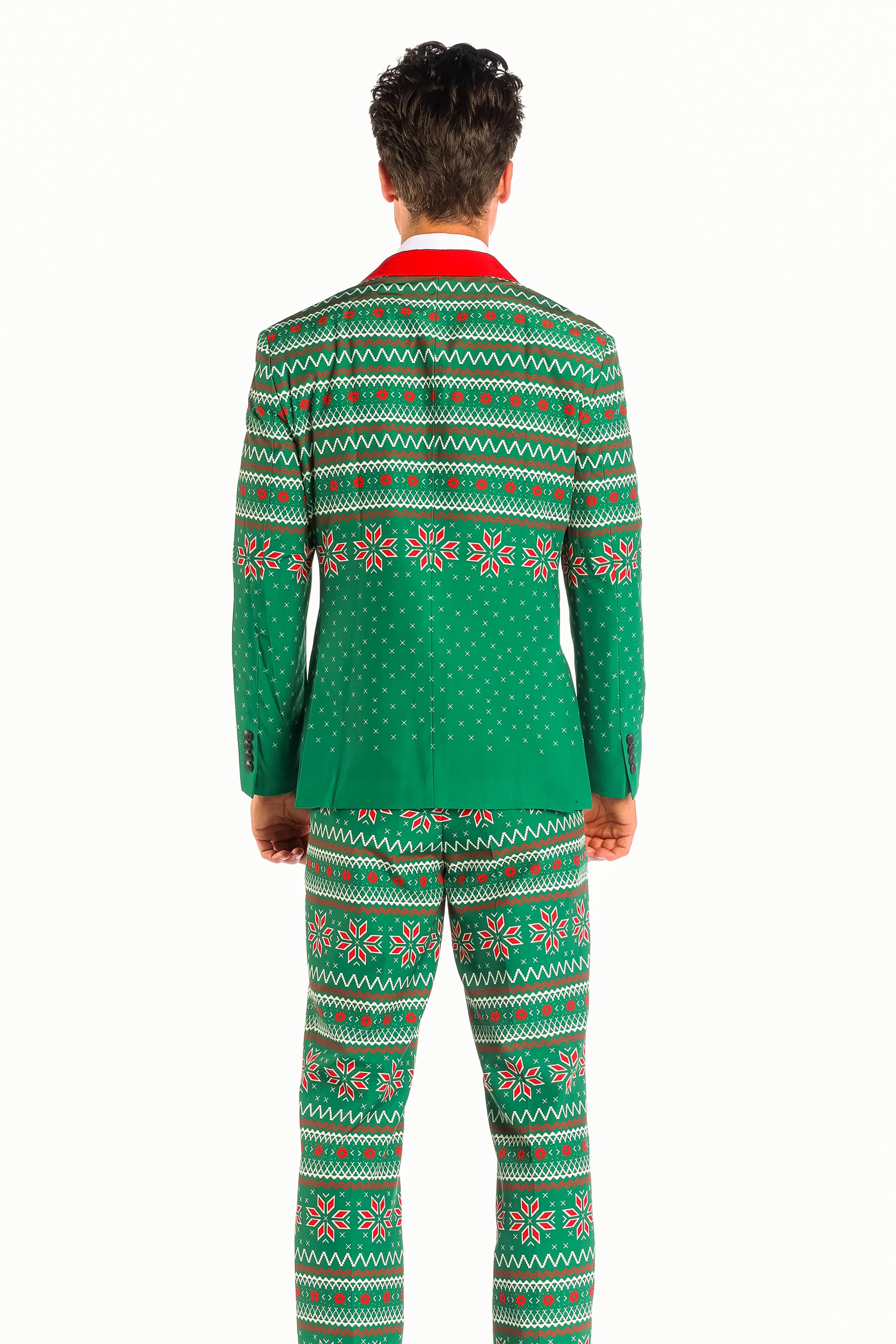The Kris Kringle | Green Fair Isle Christmas Suit - Shinesty